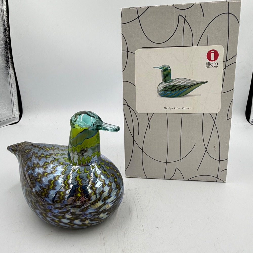 Iittala Toikka Glass Bird Female Common Teal Tavitar Original Box Nuutajärvi